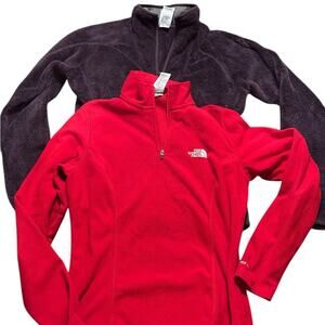 Bundle of The North Face Red and Purple Women’s Small Fleece Jackets